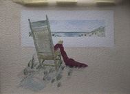 Watercolor Rocker in Window 2005